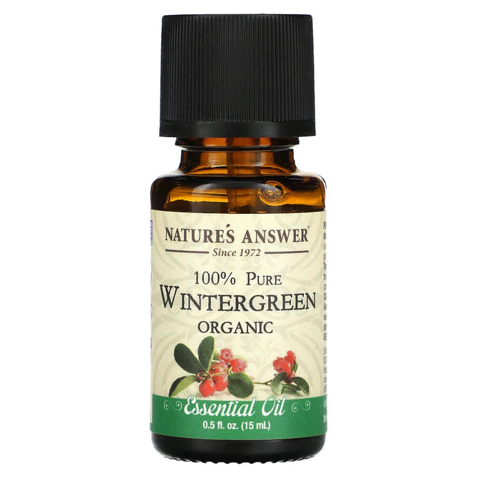 Nature's Answer - 100% Pure Wintergreen, Organic Essential Oil, 0.5 OZ