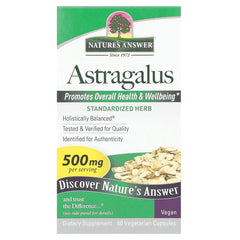 Nature's Answer - Astragalus, 60 Vegetarian Capsules