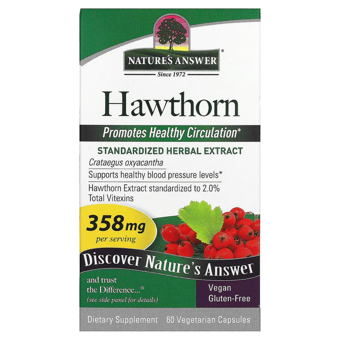 Nature's Answer - Hawthorn, 60 Vegetarian Capsules