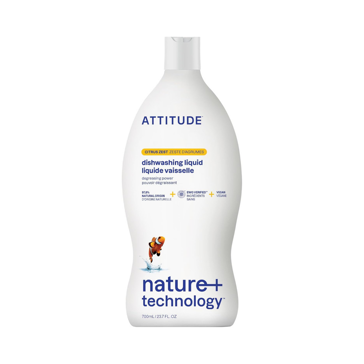 Attitude, Dishwashing Liquid Citrus Zest, 23.7 Fl Oz