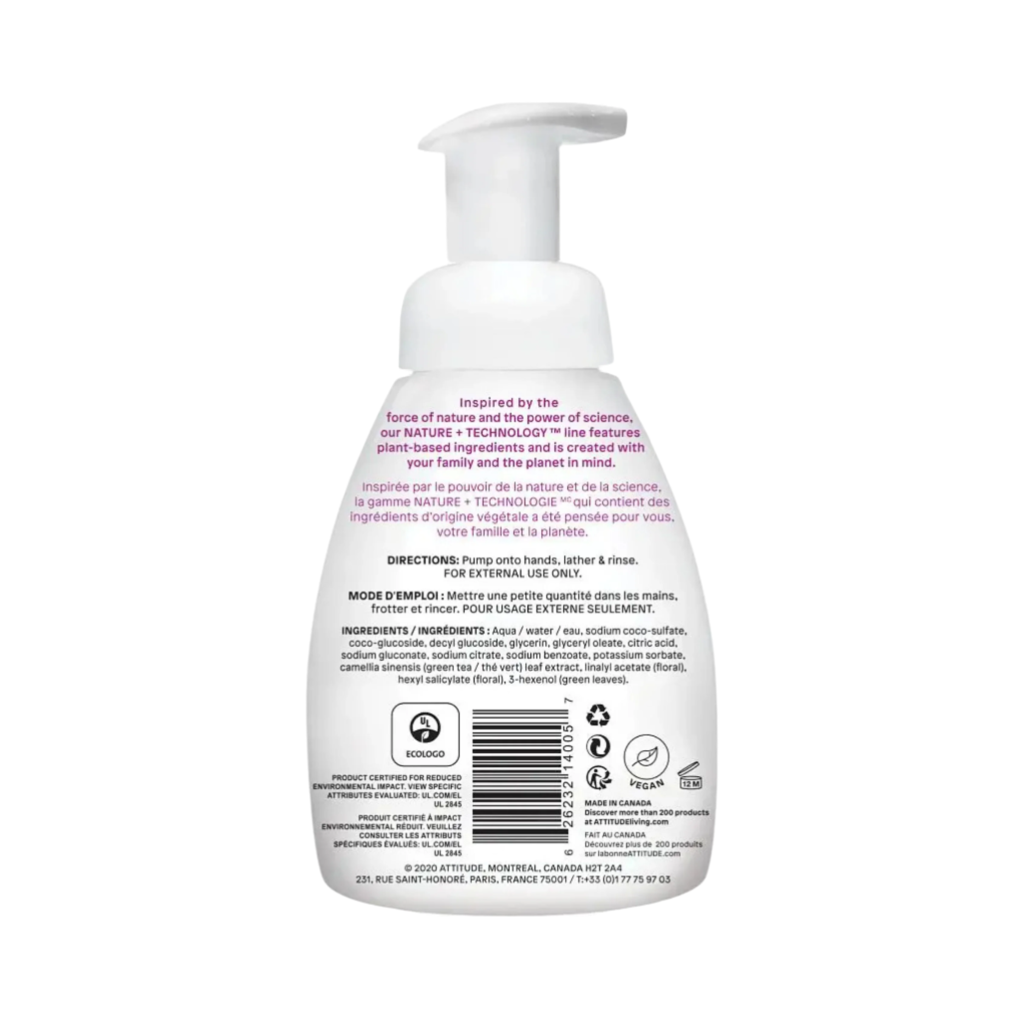 Attitude, Foaming Hand Soap Coriander & Olive, 10 Fl Oz