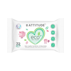 Attitude, Eco Baby Wipes, 72 Counts