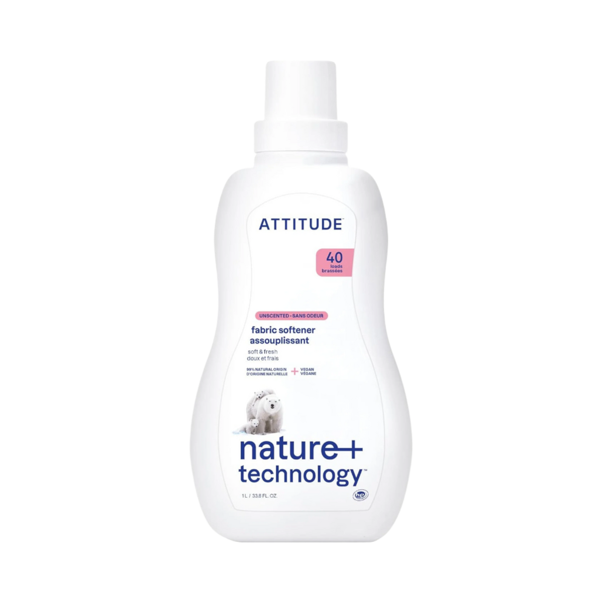 Attitude, Sensitive Skin Fabric Softener Unscented, 33.8 Fl Oz