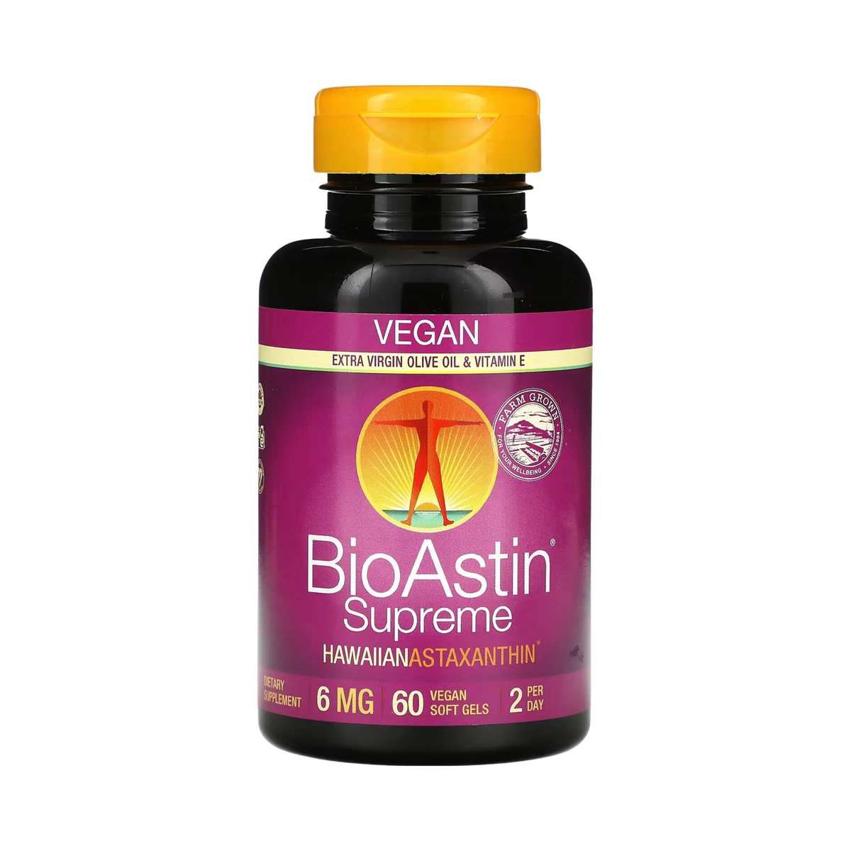 Nutrex Hawaii, BioAstin Supreme, Hawaiian Astaxanthin, 6 Mg, 60 Vegan Soft Gels