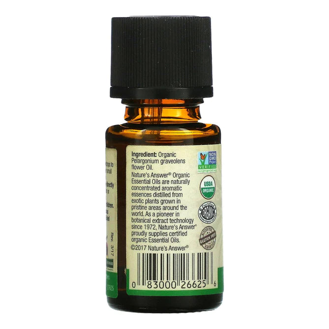 Nature's Answer - 100% Pure Organic Essential Oil, Geranium, 0.5 OZ