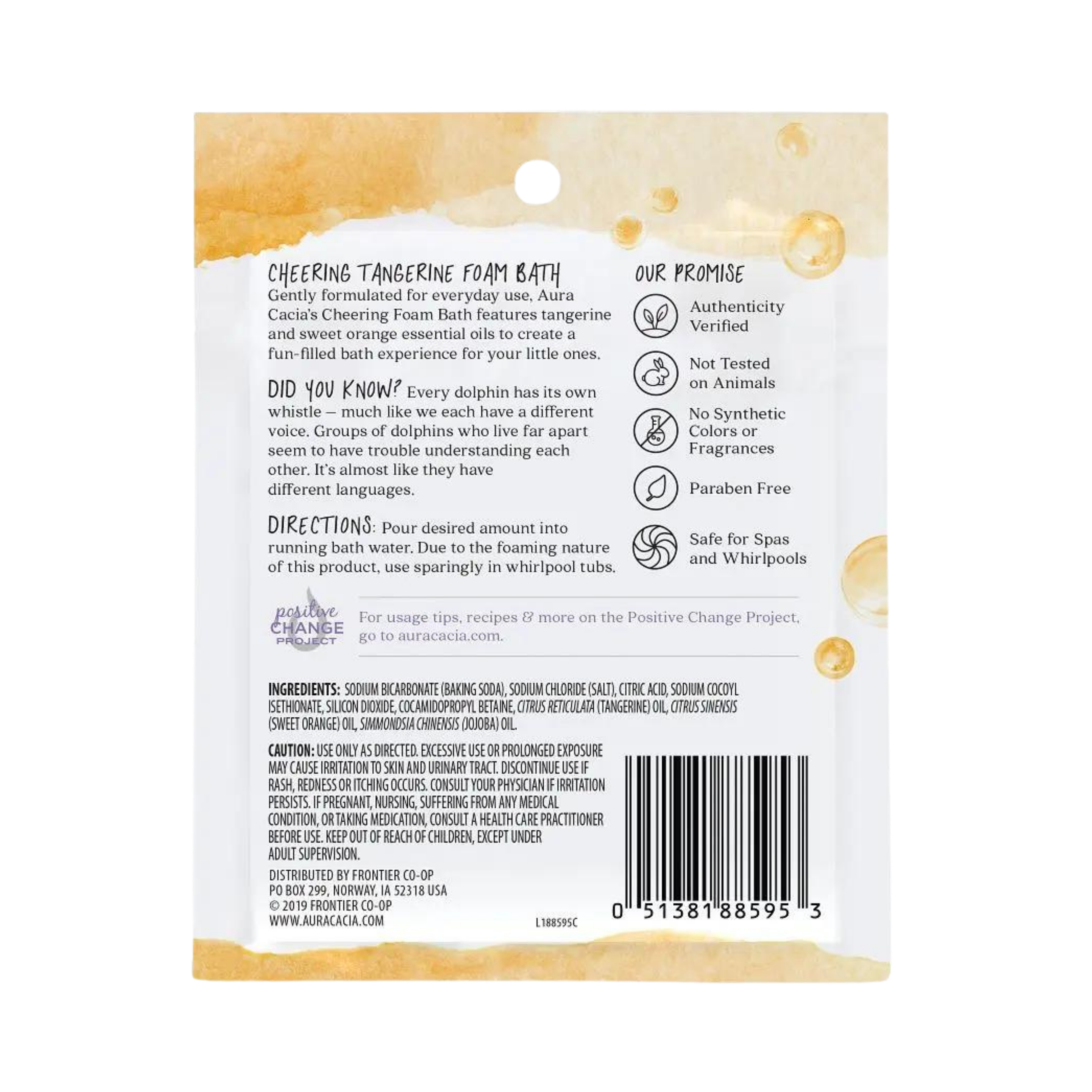 Aura Cacia, Cheering Tangerine and Sweet Orange Kids Foam Bath, 2.5 Oz