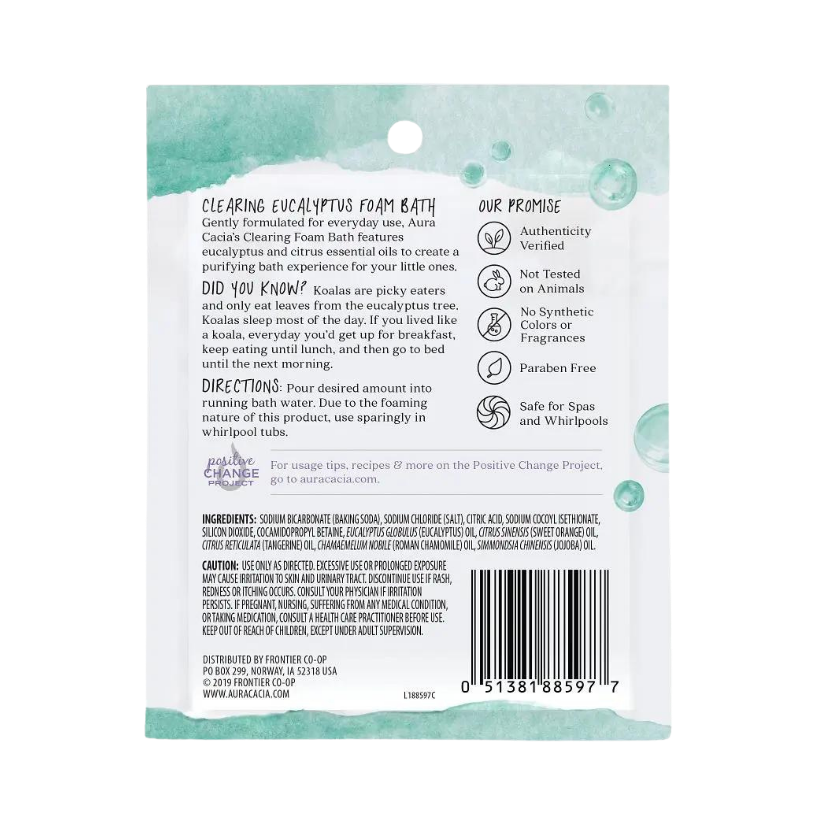 Aura Cacia, Clearing Eucalyptus Kids Foam Bath, 2.5 Oz