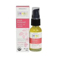 Aura Cacia, Deep Rosehip Facial Oil Serum, 1 Oz