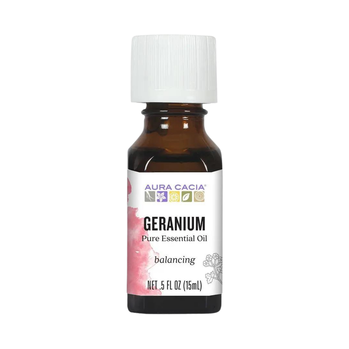 Aura Cacia, Geranium Essential Oil, 0.5 Oz