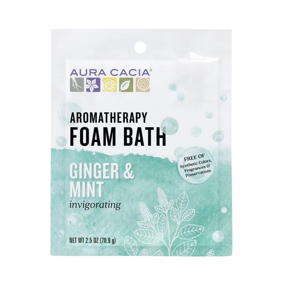 Aura Cacia, Foam Bath, Ginger & Mint, 2.5 Oz