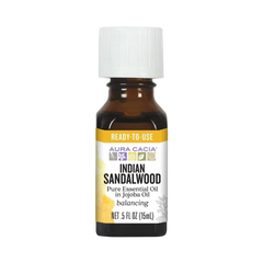 Aura Cacia, Essential Oil In Jojoba Oil, Sandalwood, 0.5 Oz