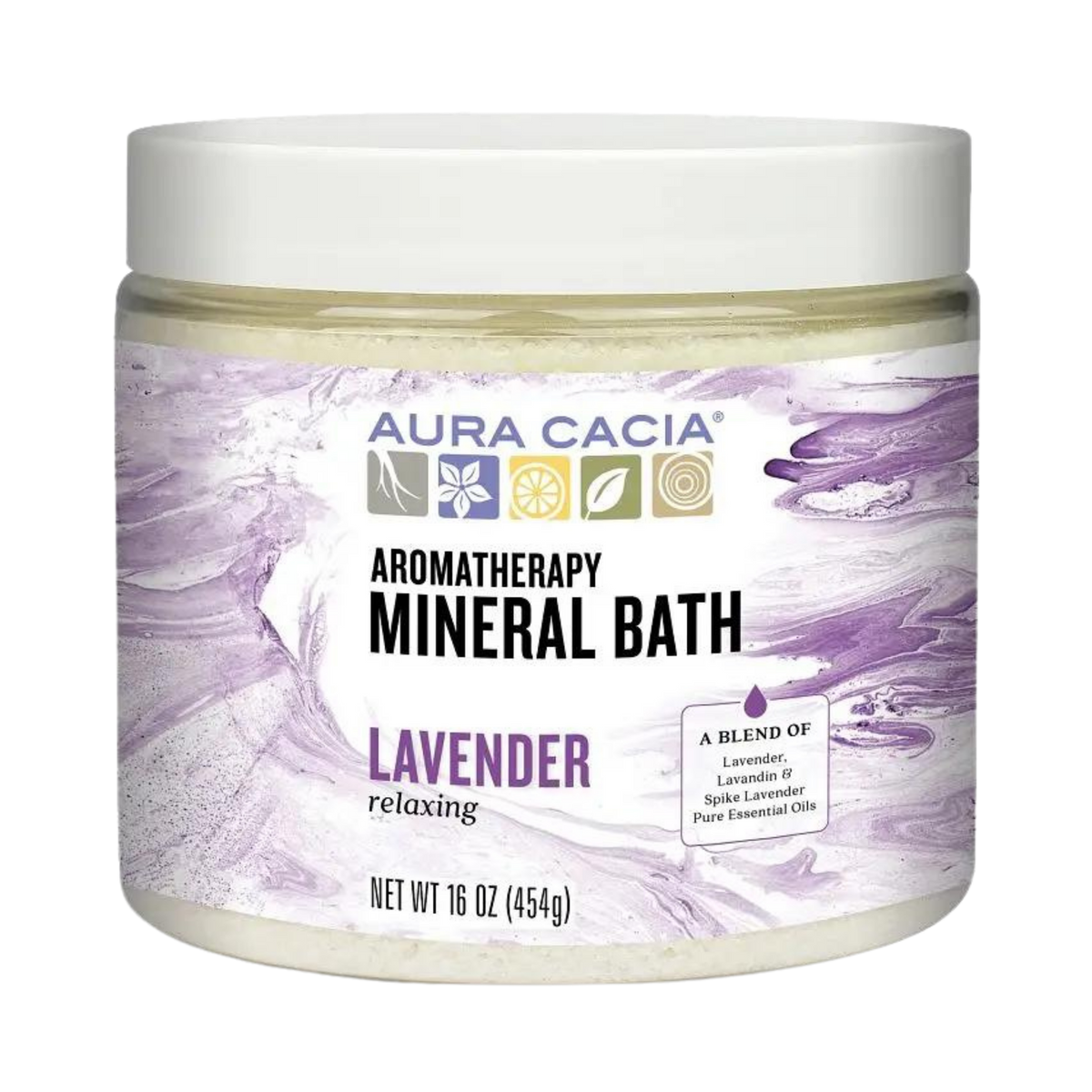 Aura Cacia, Mineral Bath, Relaxing Lavender, 16 Oz