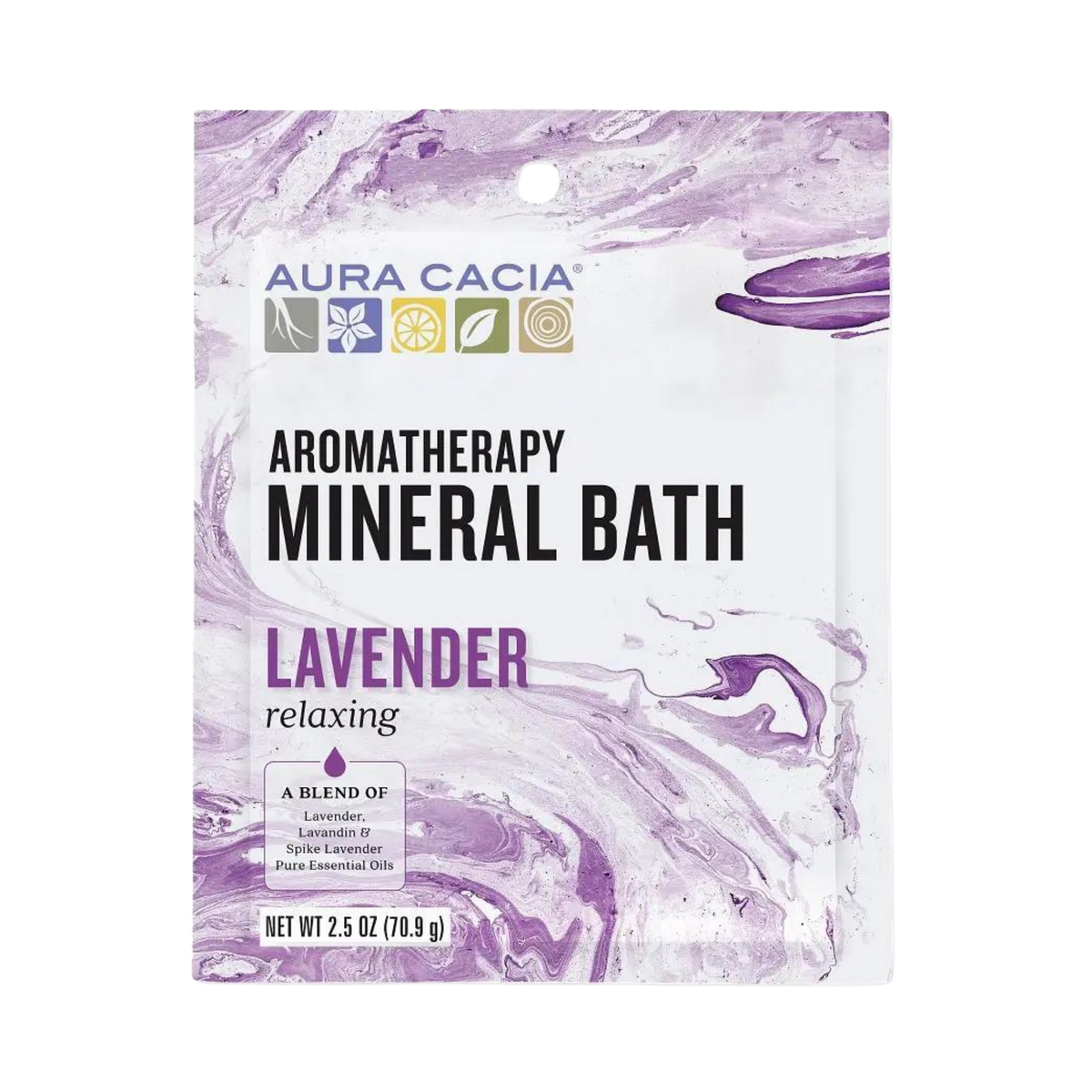 Aura Cacia, Mineral Bath, Relaxing Lavender, 2.5 Oz