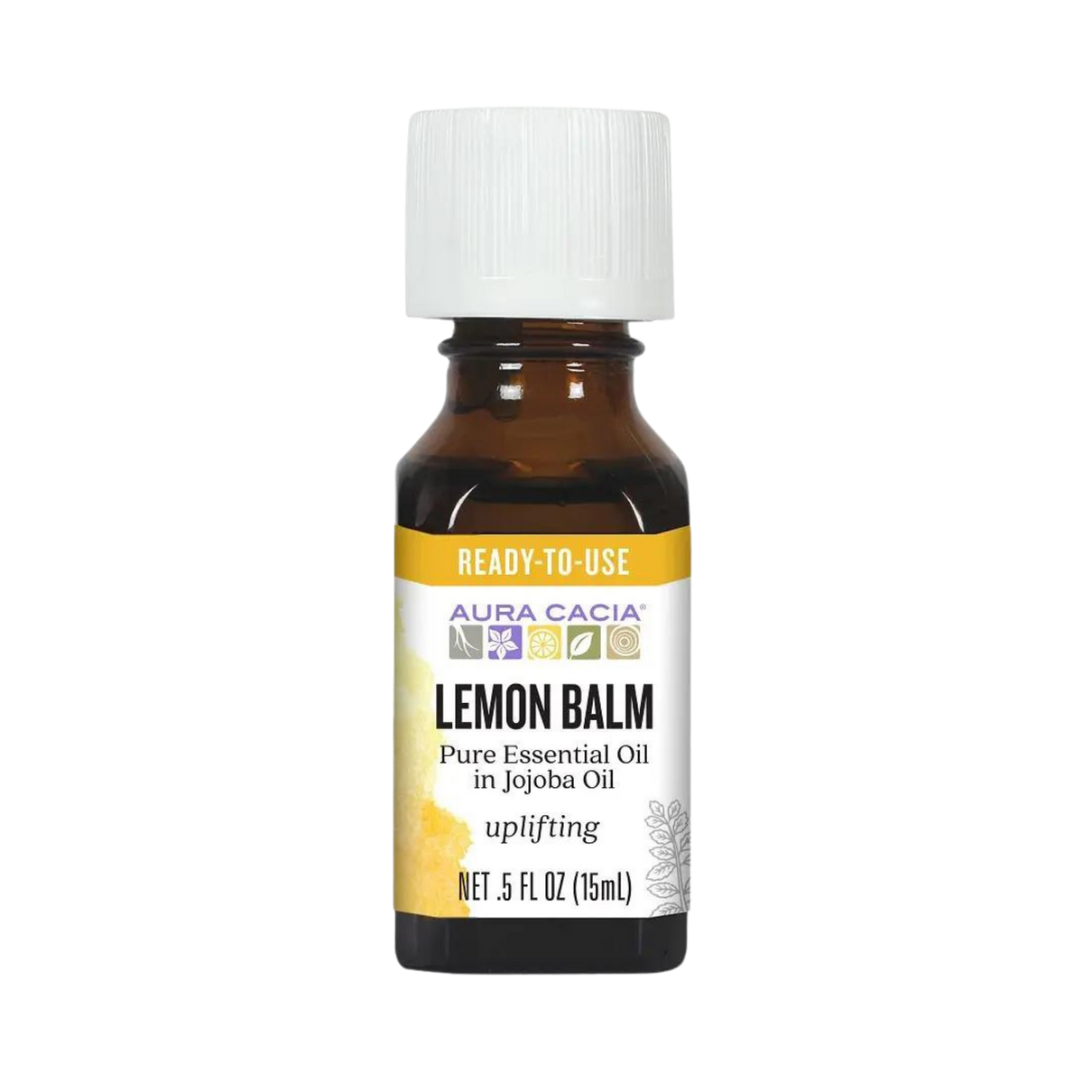 Aura Cacia, Essential Oil In Jojoba Oil, Lemon Balm, 0.5 Oz