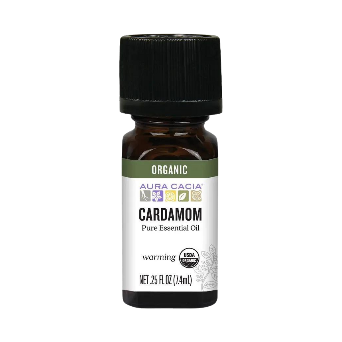 Aura Cacia, Essential Oil, Organic Cardamom, 0.25 Fl Oz