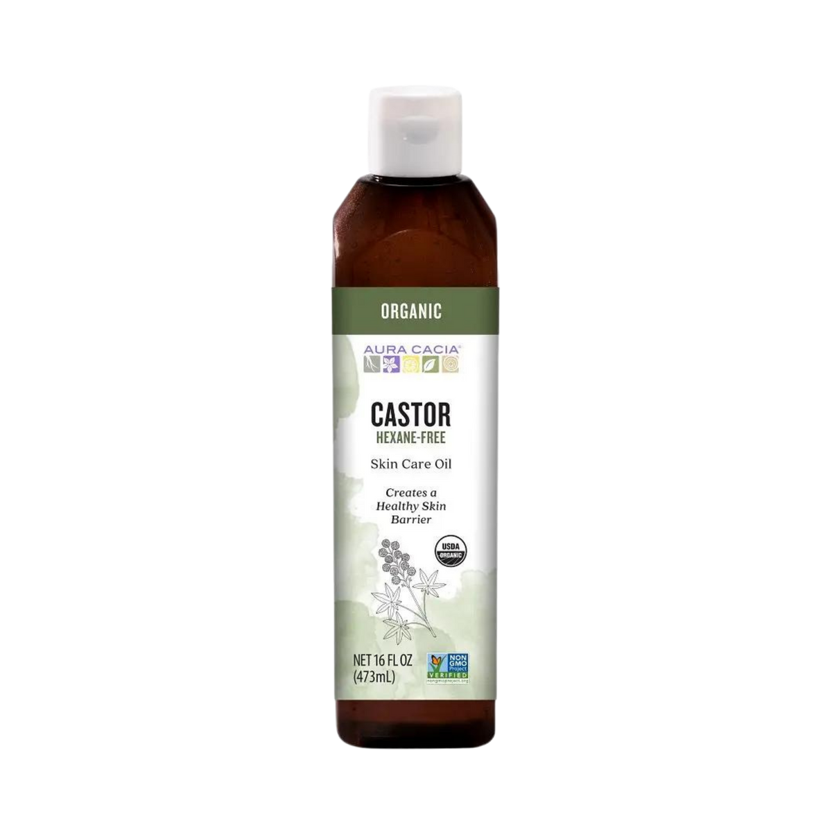 Aura Cacia, Organic Castor Oil, 16 Oz