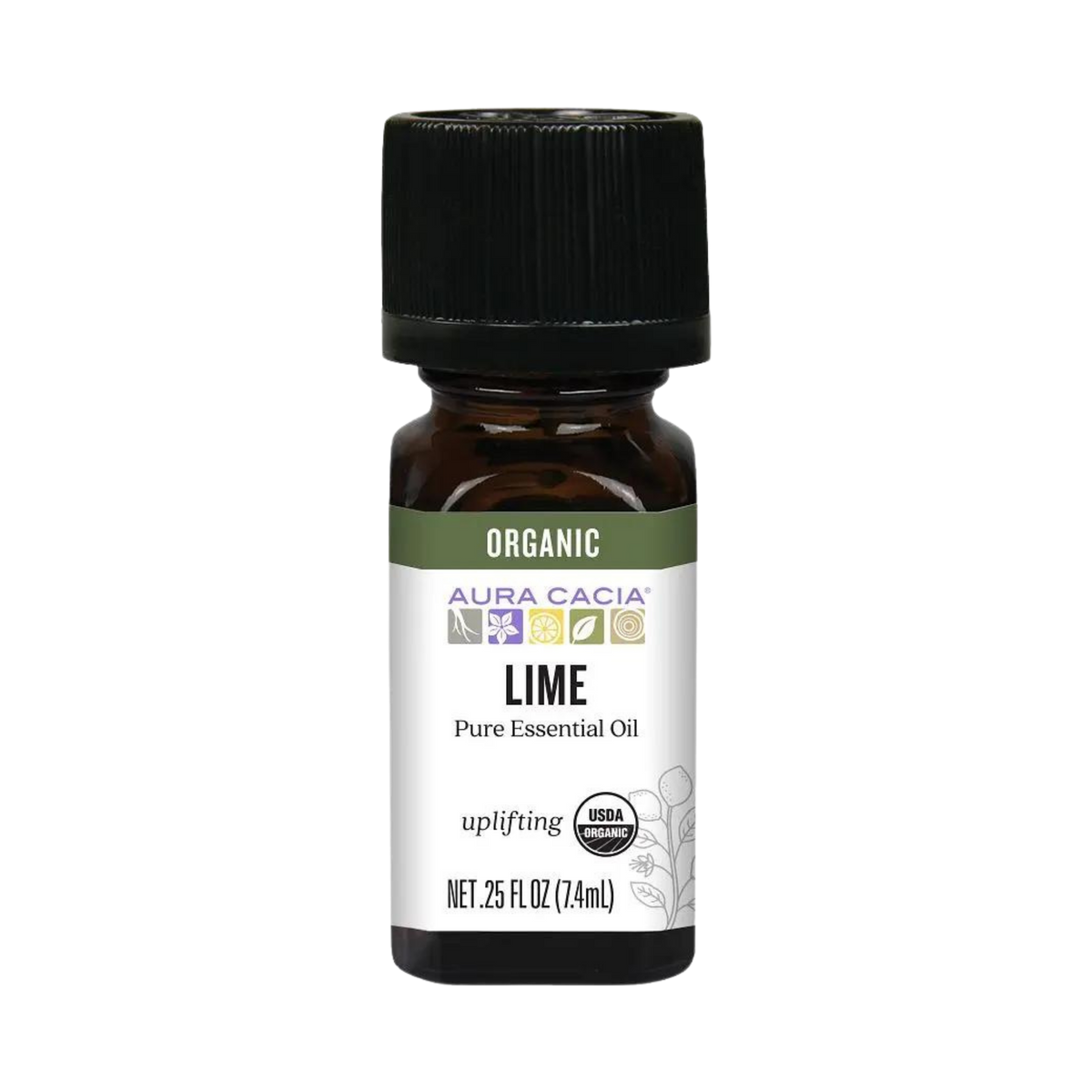 Aura Cacia, Organic Distilled Lime Essential Oil, 0.25 Fl Oz