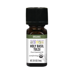 Aura Cacia, Essential Oil, Organic Holy Basil Tulsi, 0.25 Fl Oz