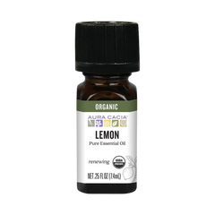 Aura Cacia, Organic Lemon, Essential Oil, 0.25 Oz