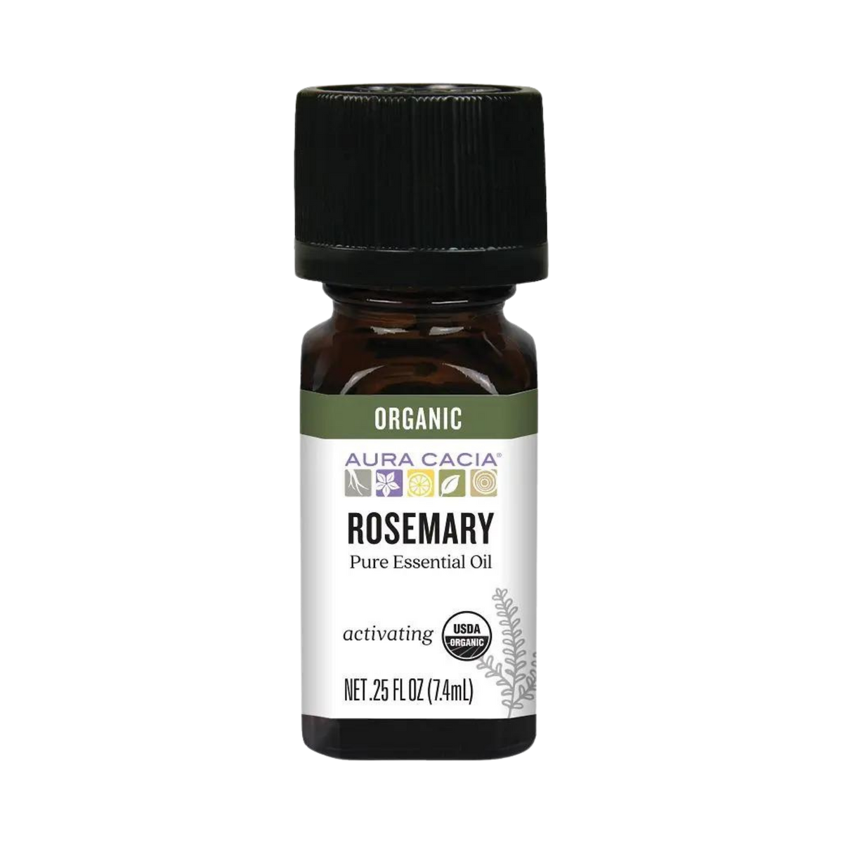 Aura Cacia, Organic Rosemary, Essential Oil, 0.25 Oz