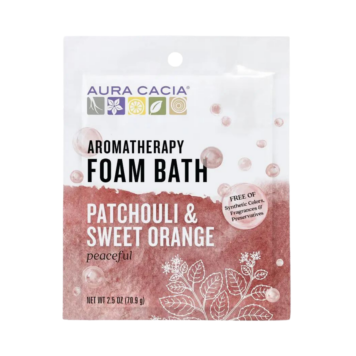 Aura Cacia, Foam Bath, Patchouli & Sweet Orange, 2.5 oz