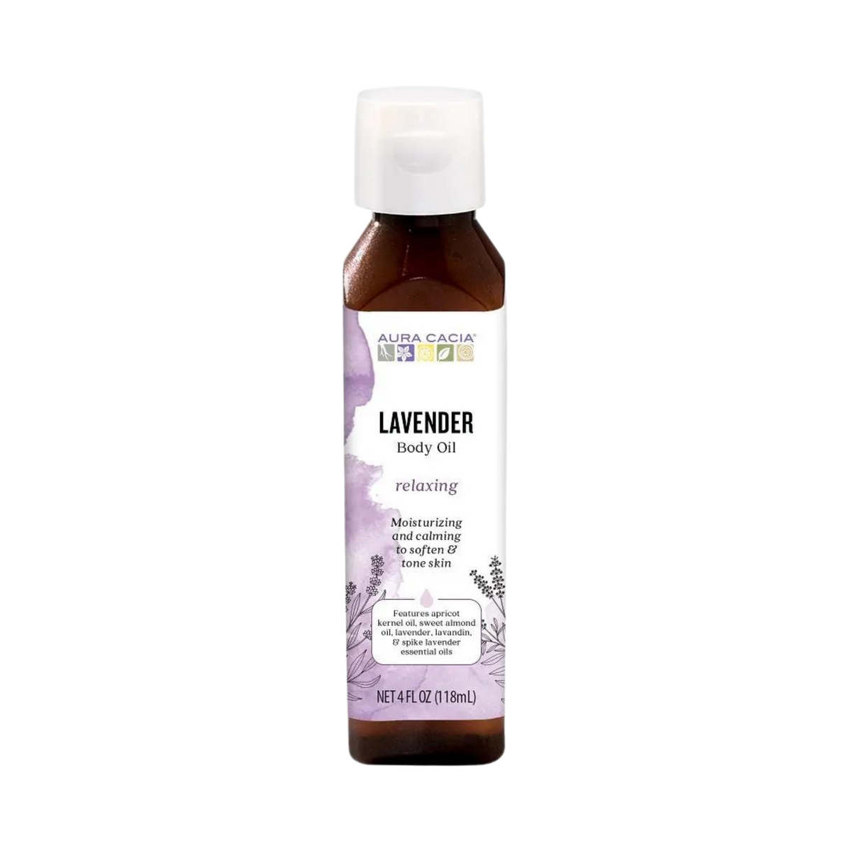 Aura Cacia, Aromatherapy Body Oil, Relaxing Lavender, 4 Oz