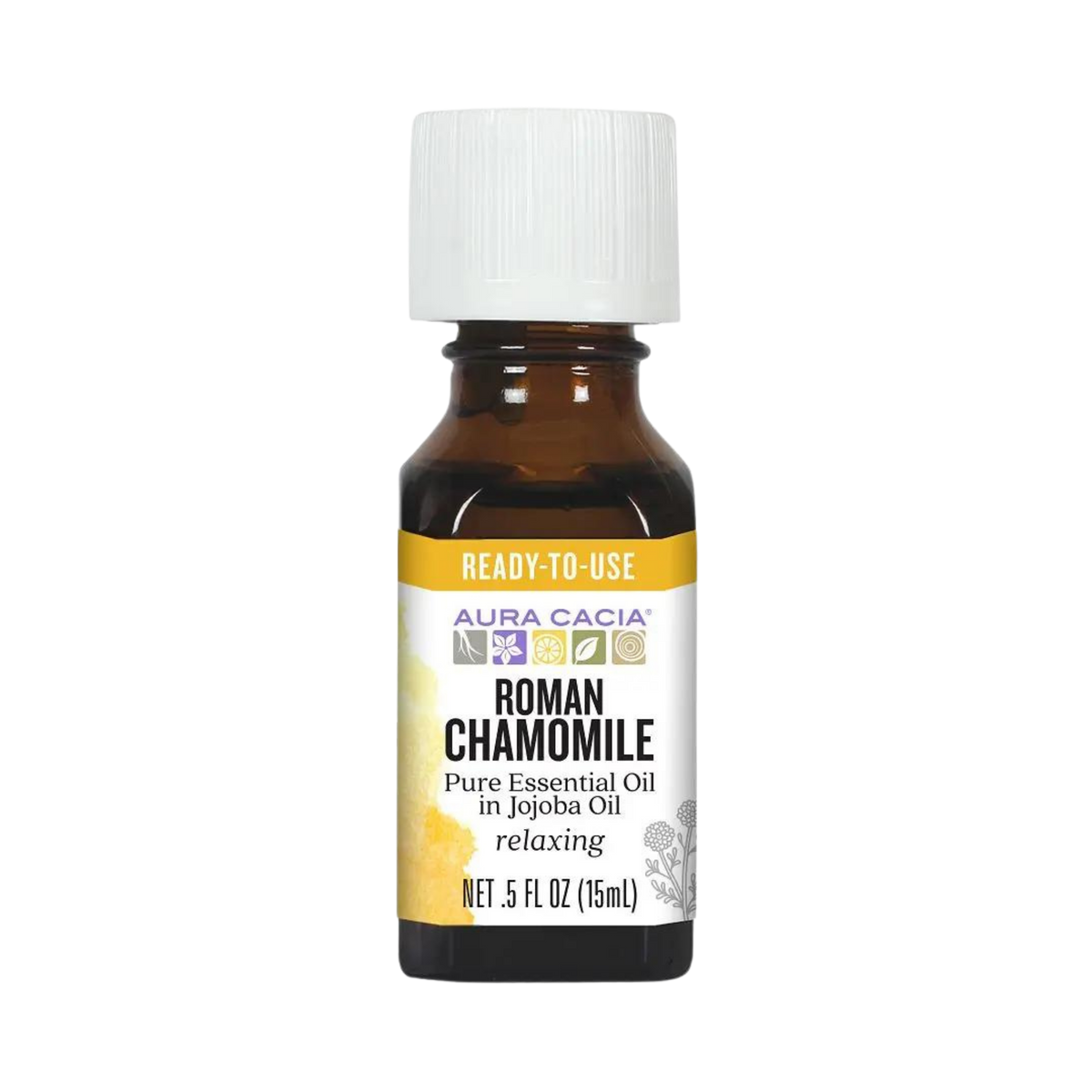 Aura Cacia, Essential Oil In Jojoba Oil, Roman Chamomile, 0.5 Oz