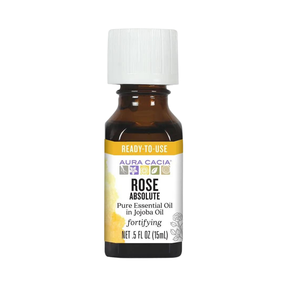 Aura Cacia, Essential Oil In Jojoba Oil, Rose Absolute, 0.5 Oz