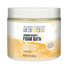 Aura Cacia, Foam Bath, Refreshing Tangerine & Grapefruit, 14 Oz