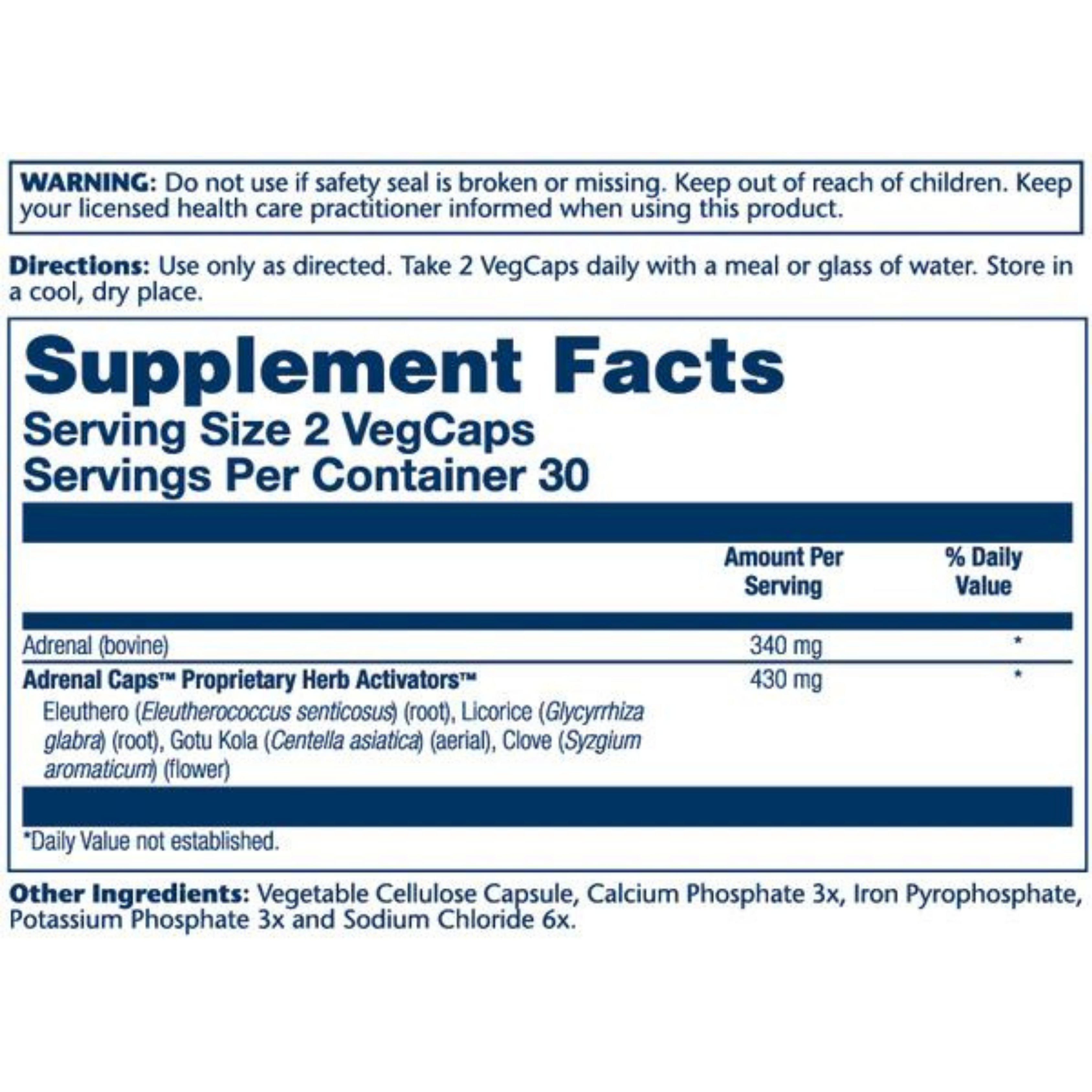 Solaray, Adrenal Caps, 60 Veg Capsules