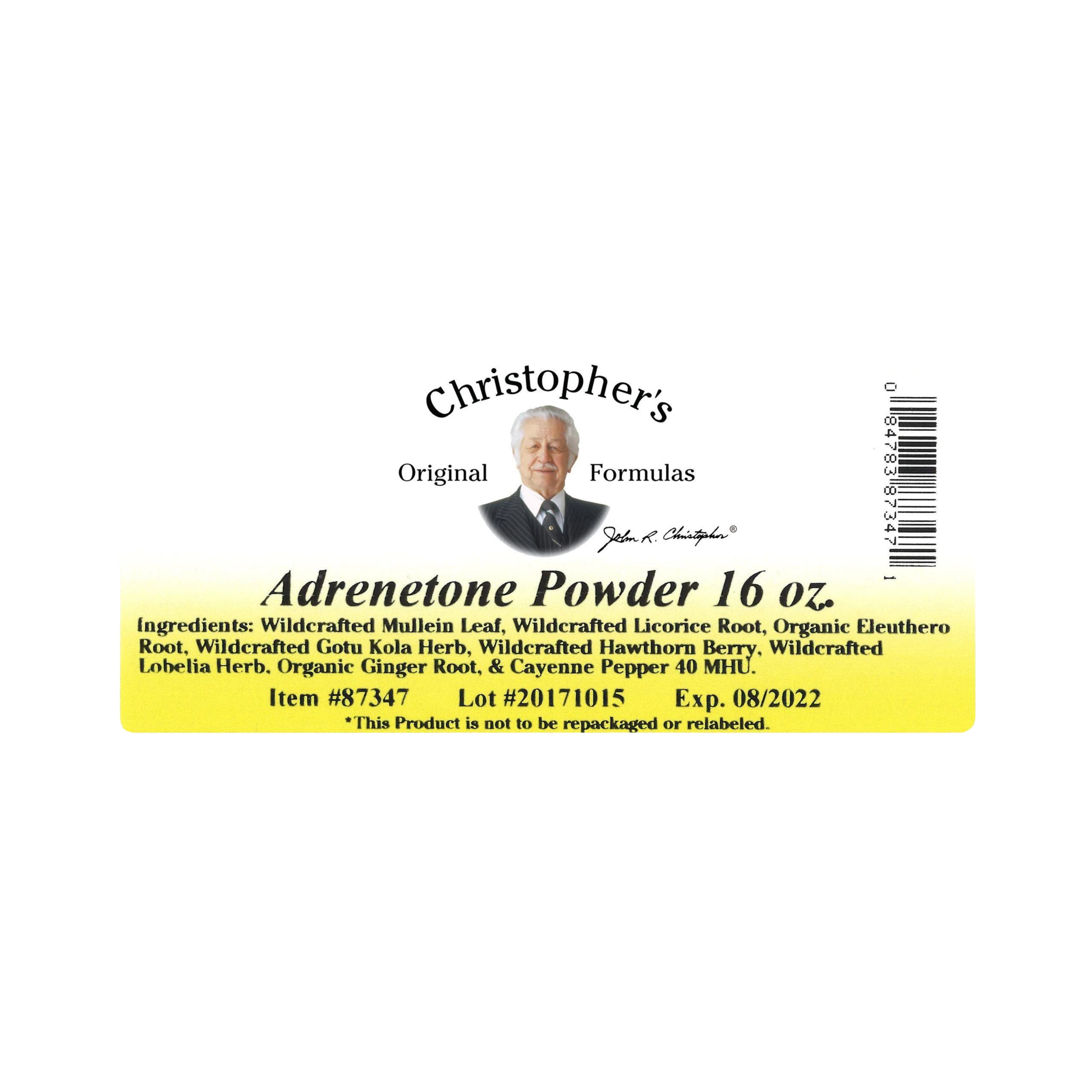 Christopher's Original Formulas, Adrenal Formula (Adrenetone) Bulk 1 Lb. Powder