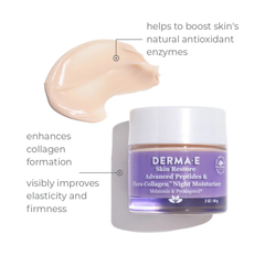 Derma E, Advanced Peptides & Flora-Collagen Night Moisturizer, 2 Oz