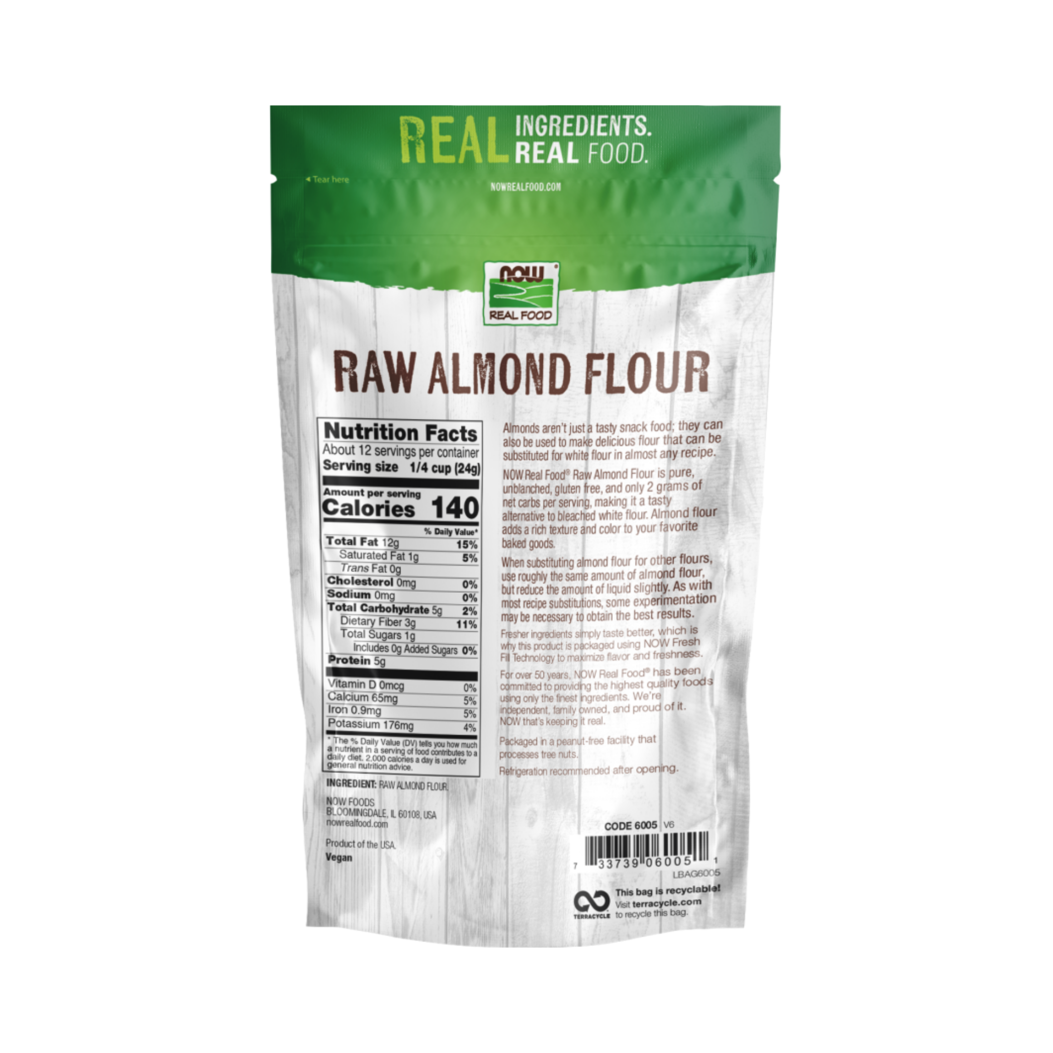 NOW Foods, Real Food, Raw Almond Flour, 22 Oz