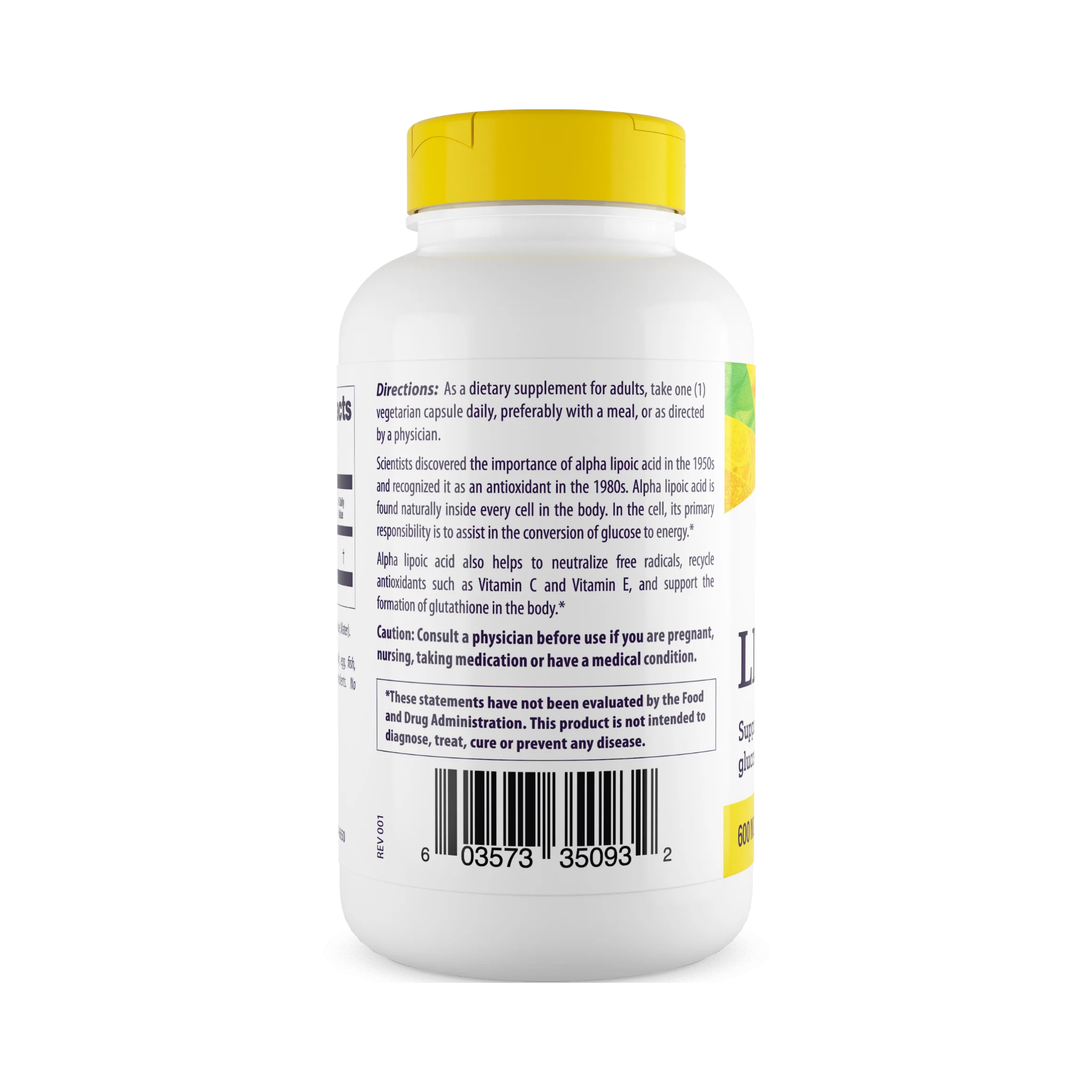 Healthy Origins, Alpha Lipoic Acid, 600 Mg, 60 Caps