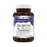 Amazing Flora, Probiotic 10 Billion 10 Probiotic Strains, 60 Capsules