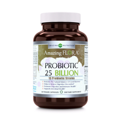 Amazing Flora, USDA Certified Organic Probiotic, 25 Billion 13 Strains, 60 Organic Tablets