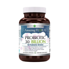 Amazing Flora, Probiotic 30 Billion 10 Probiotic Strains, 60 Vegetarian Capsules