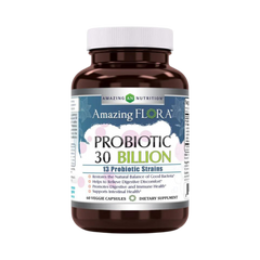 Amazing Flora, USDA Certified Organic Probiotic, 30 Billion 13 Strains, 60 Organic Tablets