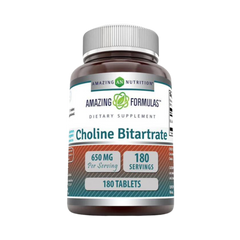 Amazing Formulas, Choline Bitartrate, 650 Mg, 180 Capsules