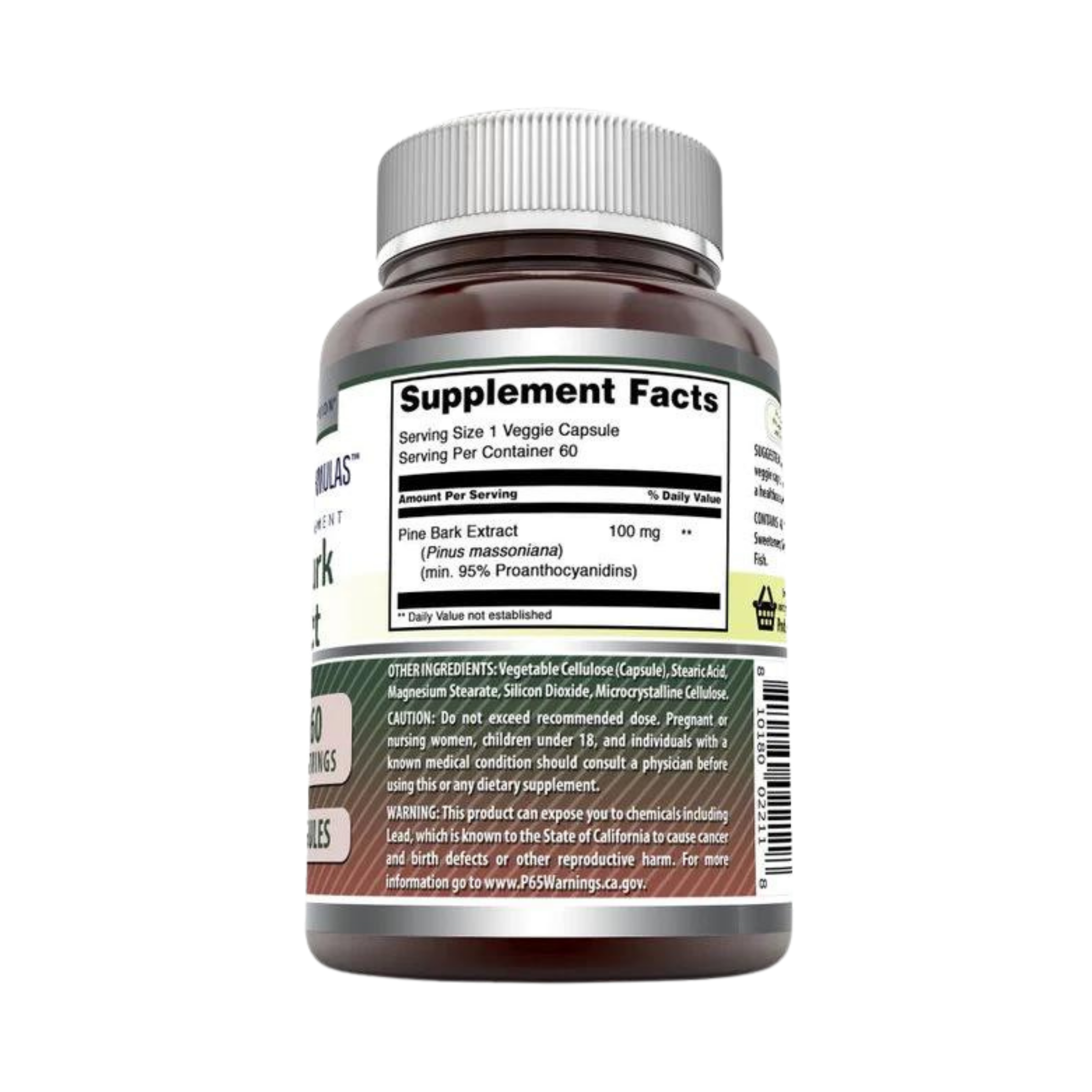 Amazing Formulas, Pine Bark Extract, 100mg, 60 Veggie Capsules