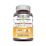 Amazing Formulas, Turmeric Curcumin & Ginger with BioPerine, 1500 Mg, 180 Veggie Capsules