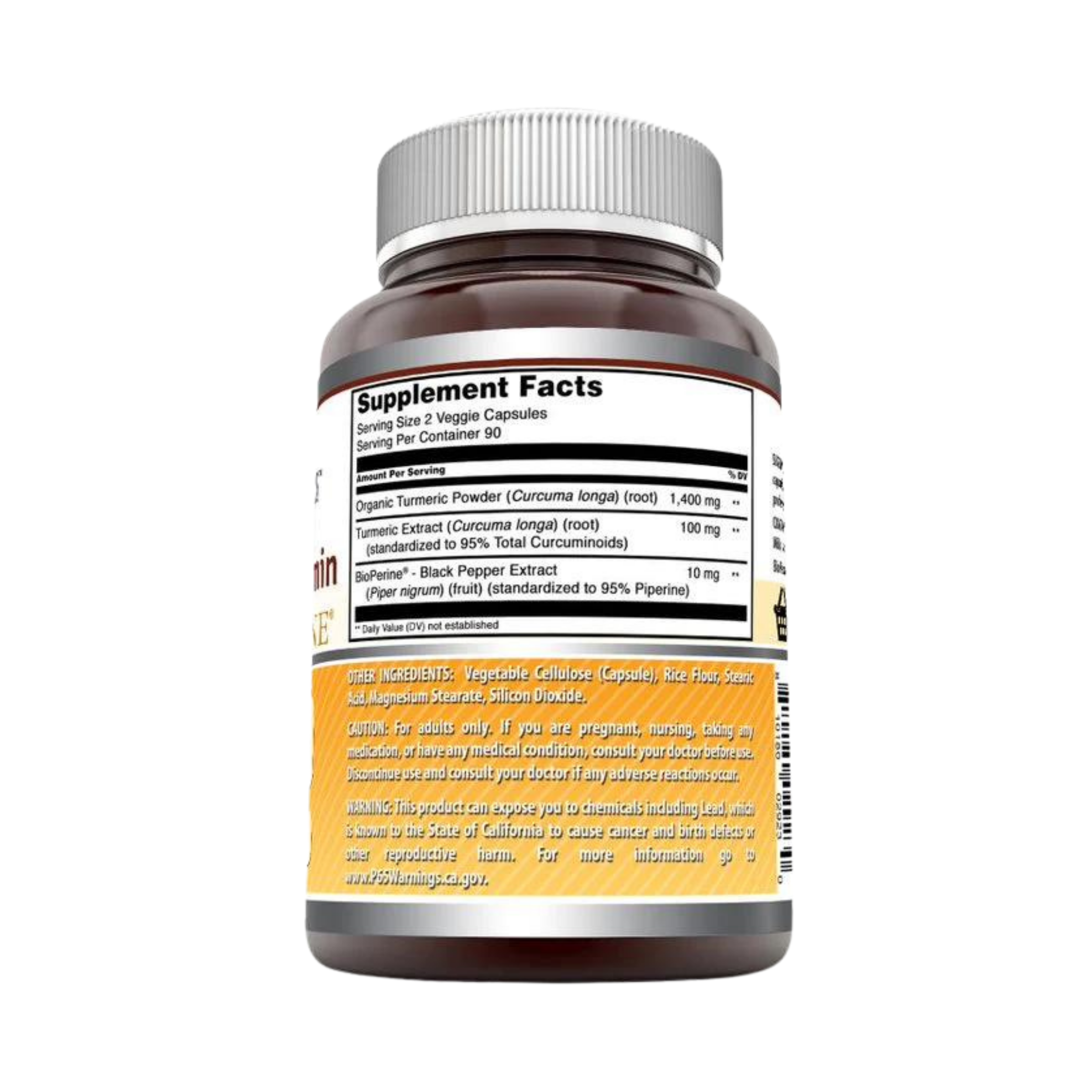 Amazing Formulas, Turmeric Curcumin & Ginger with BioPerine, 1500 Mg, 180 Veggie Capsules