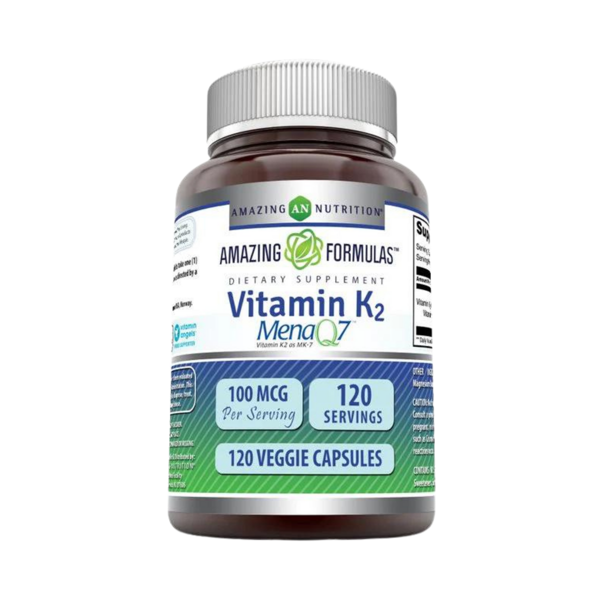 Amazing Formulas, Vitamin K2 MenaQ7, 100 Mcg, 120 Veggie Capsules