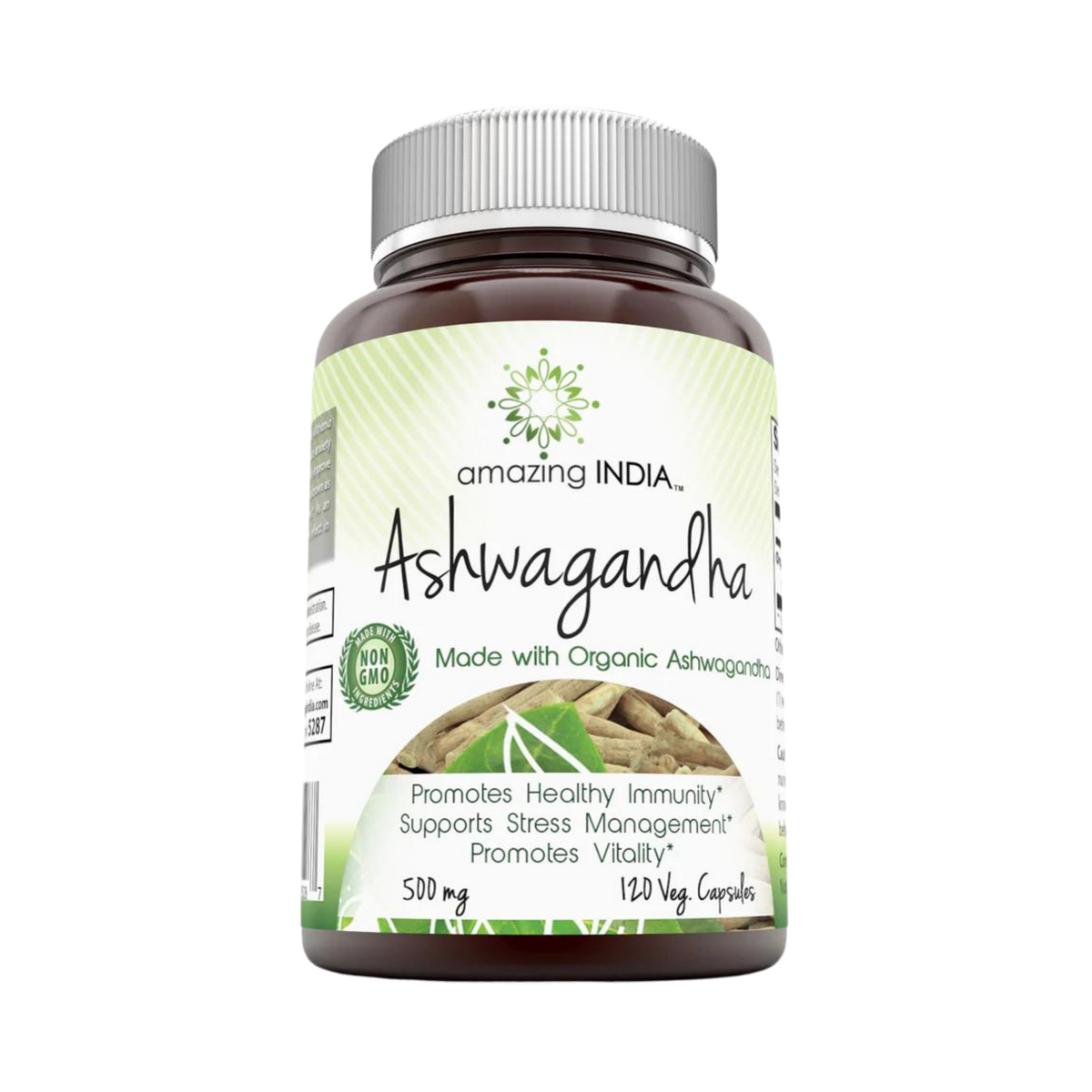 Amazing India, Ashwagandha Extract, 500 Mg, 120 Veggie Capsules