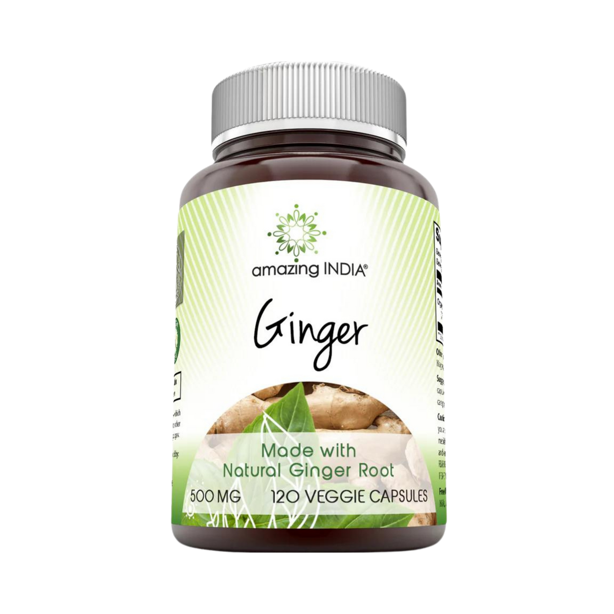 Amazing India, Organic Ginger, 500 Mg, 120 Vegiee Capsules