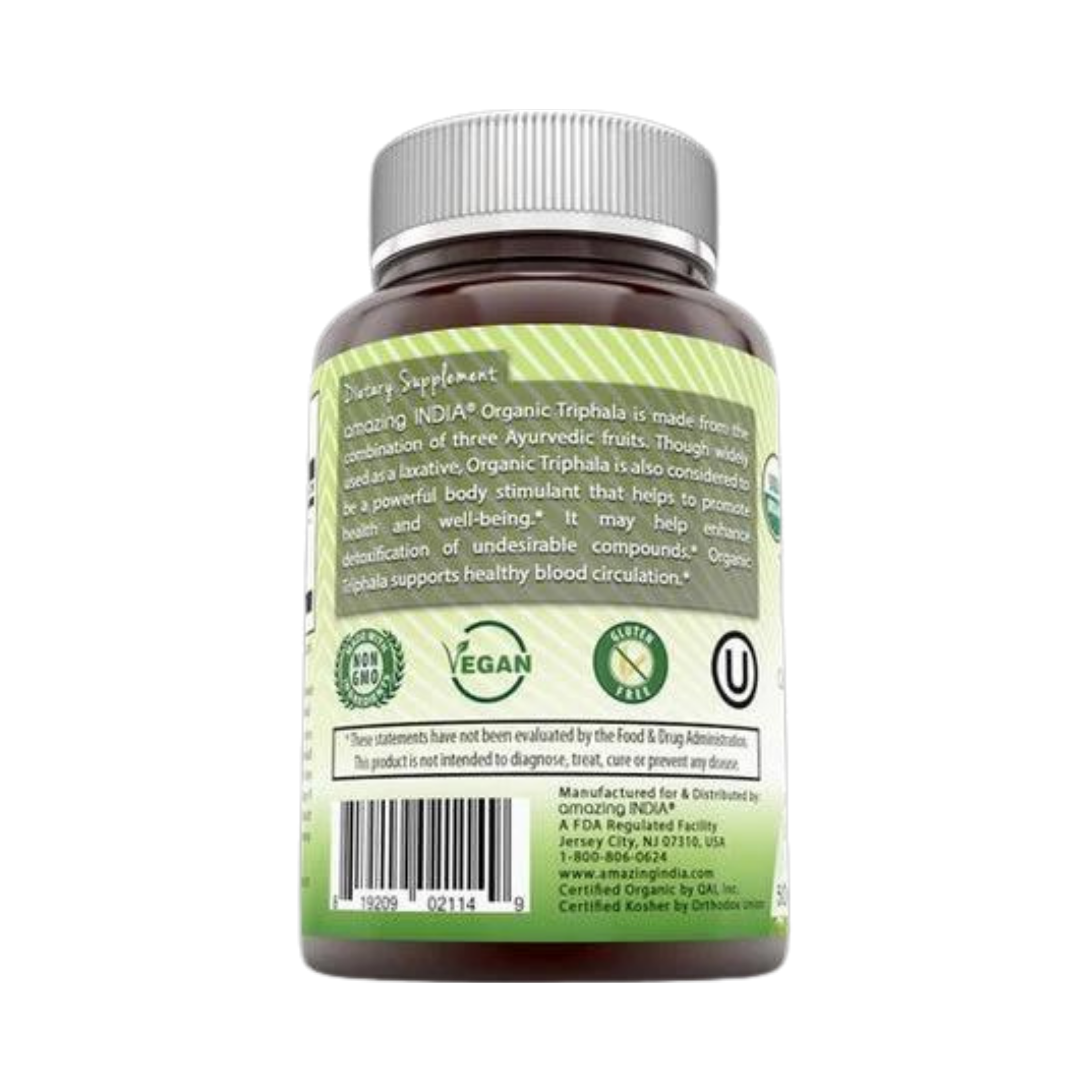 Amazing India, Organic Triphala, 500 Mg, 120 Organic Tablets