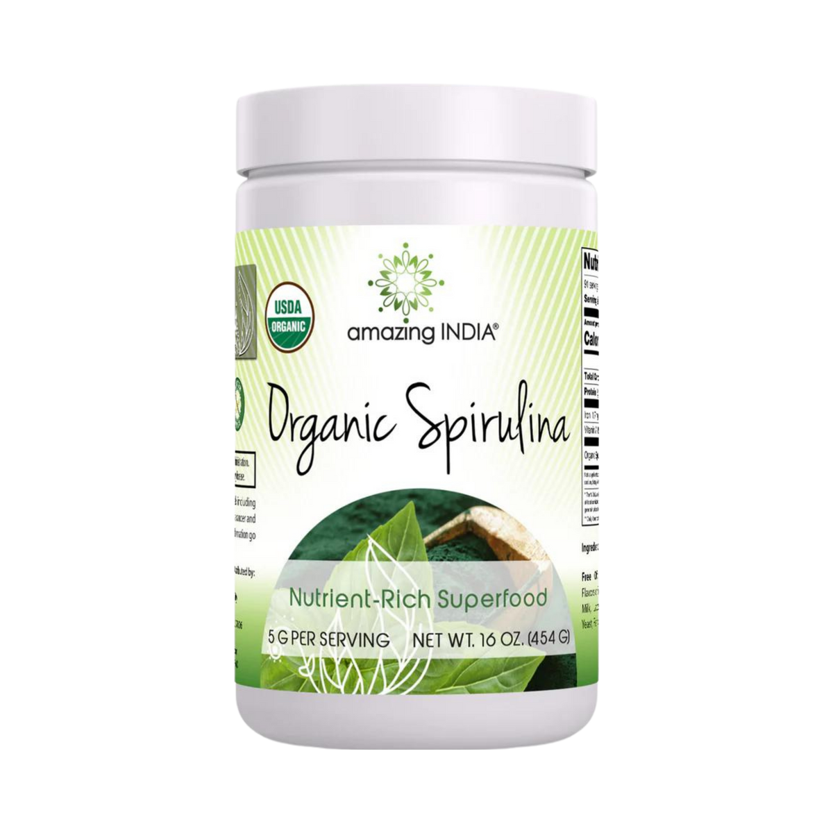 Amazing India, Organic Spirulina Powder, 16 oz