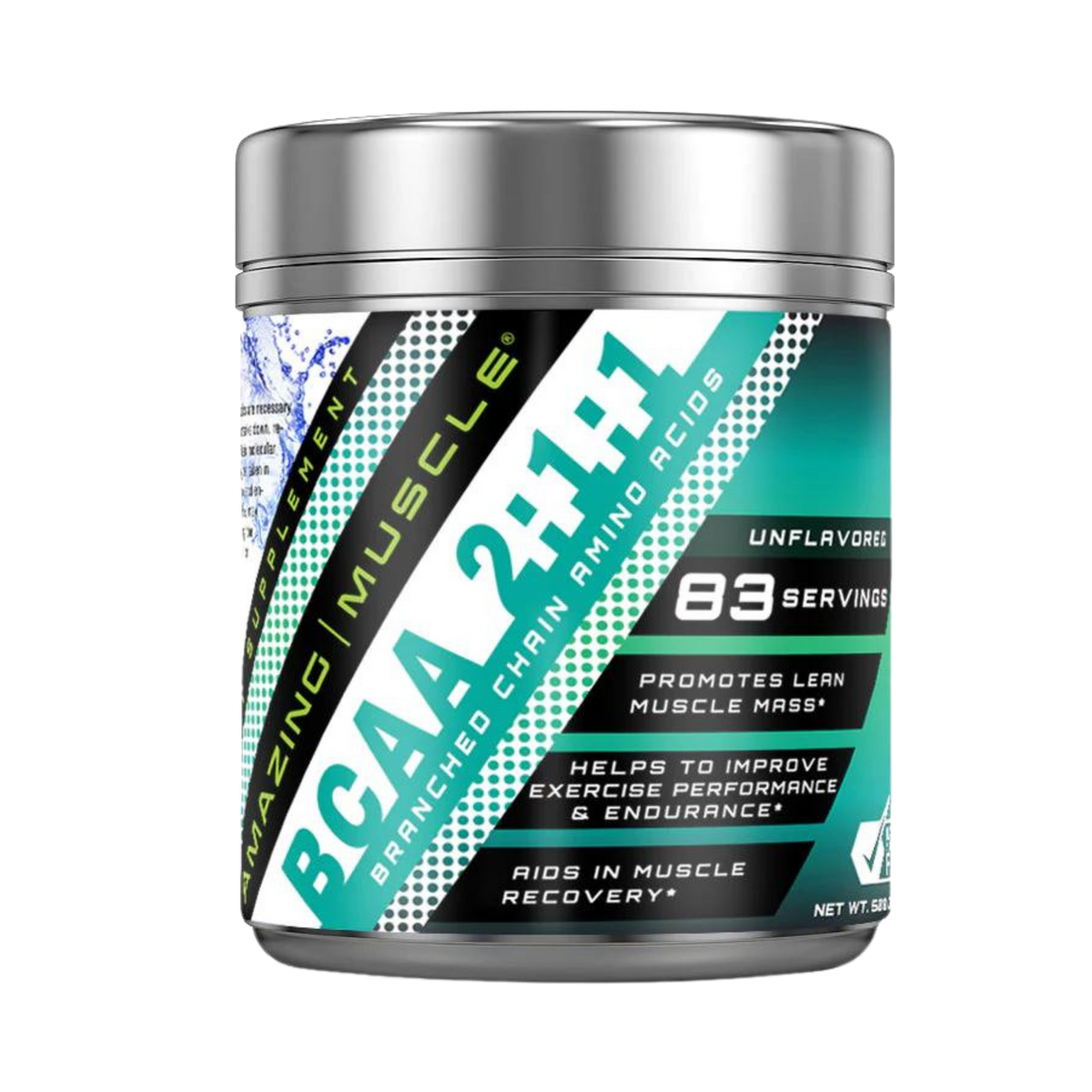 Amazing Muscle, BCAA 2:1:1 Branched Chain Amino Acid, Unflavored, 83 Servings