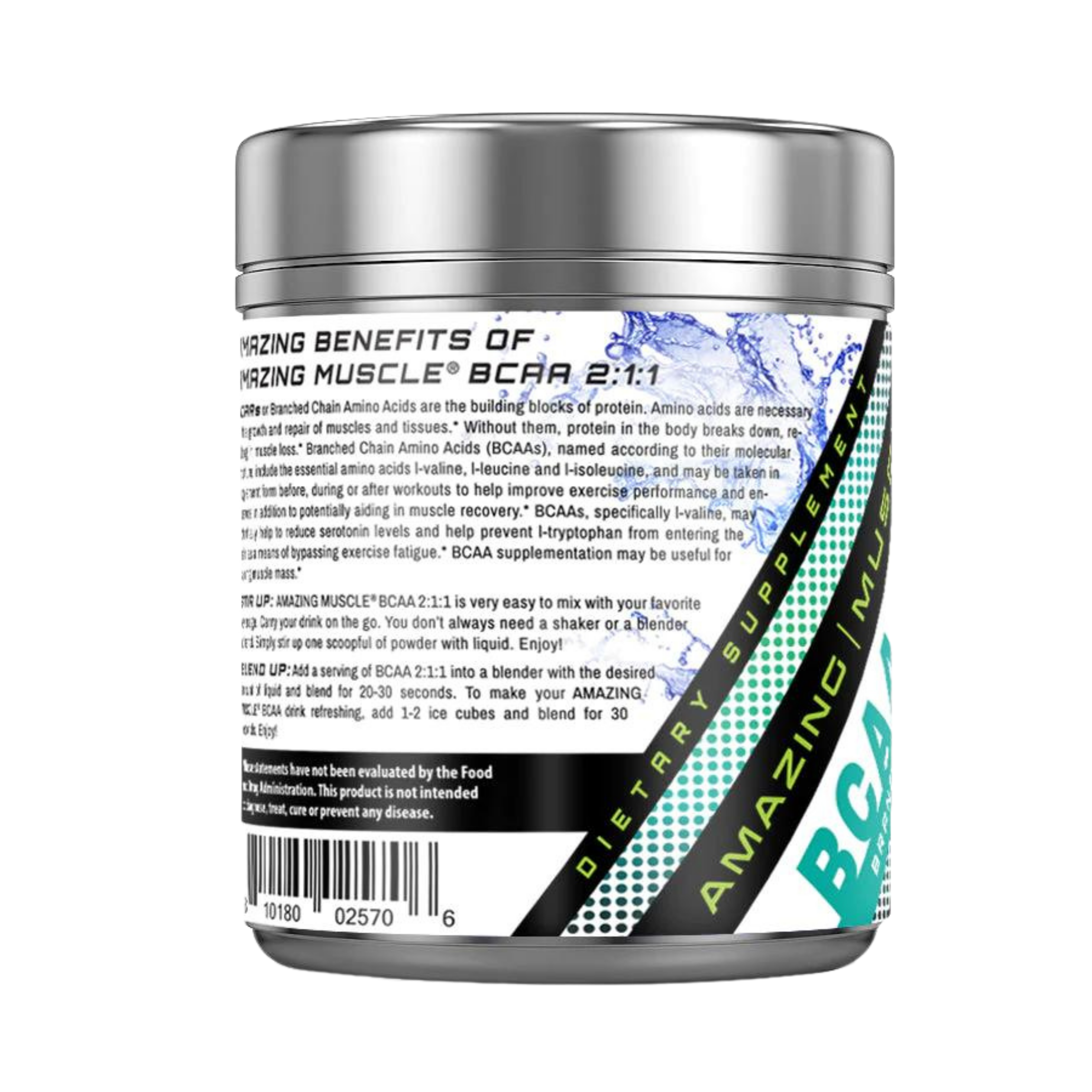 Amazing Muscle, BCAA 2:1:1 Branched Chain Amino Acid, Unflavored, 83 Servings