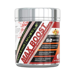 Amazing Muscle, Max Boost Advanced Pre-Workout Formula, Fruit Punch, 60 Servings